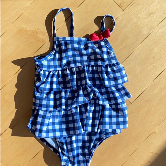 blue gingham bathing suit